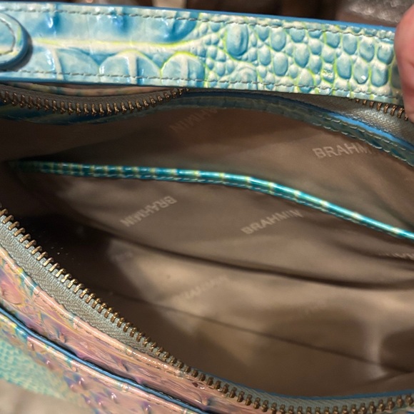 Brahmin Iridescent Blue and Green Shoulder Bag - Picture 4 of 9